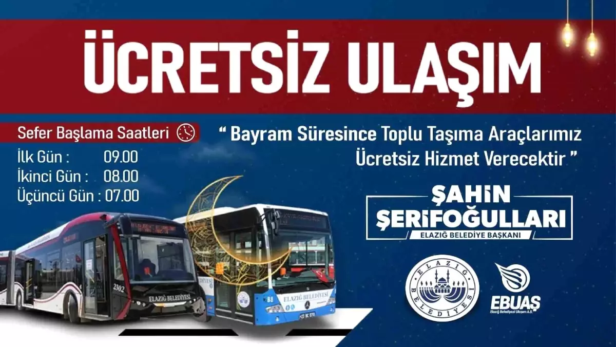 Elazığ Belediyesi’nden Ramazan Bayramı’nda Ücretsiz Ulaşım Desteği