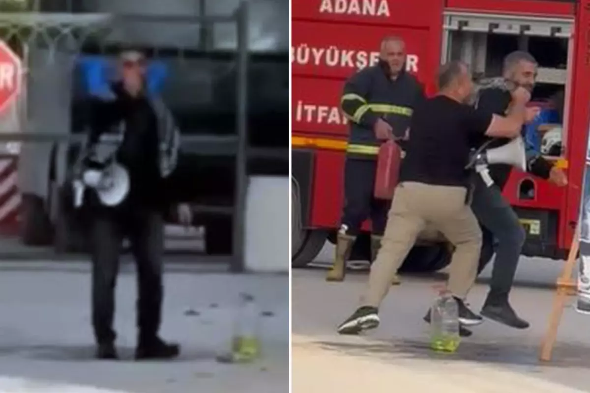 ABD Konsolosluğu’nun önünde kendini yakmaya çalıştı