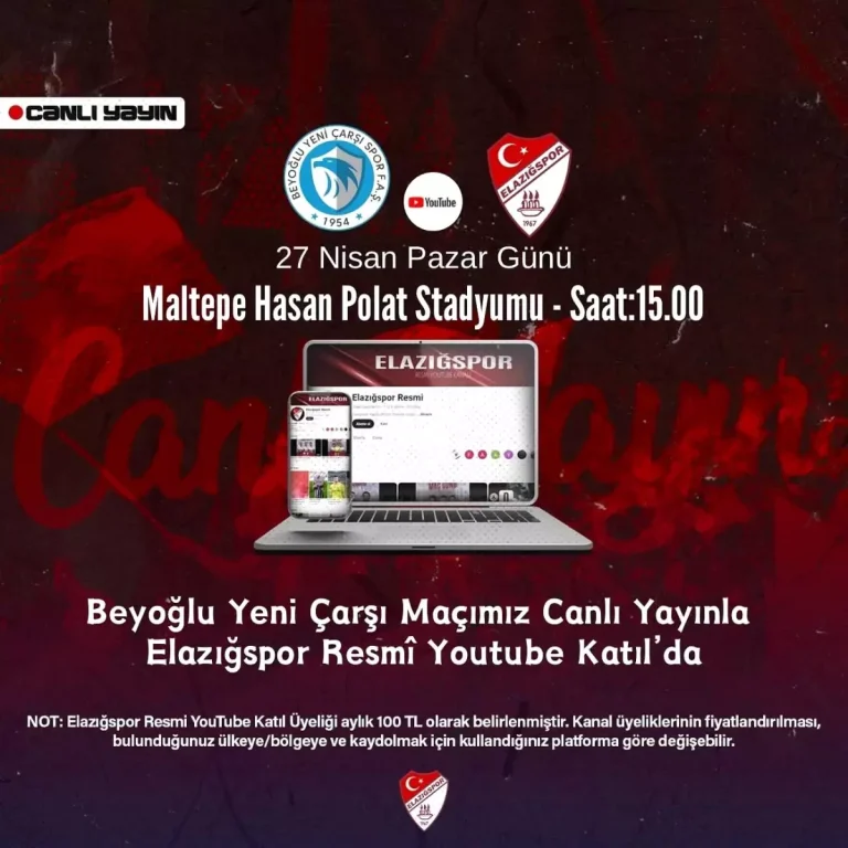 Elazığspor’un Maçı Canlı Yayınlanacak