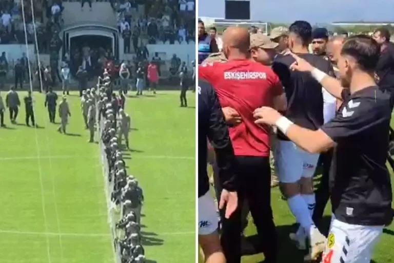 Şampiyonluk maçı öncesinde ortalık karıştı! Jandarma, sahayı ortadan ikiye bölmek zorunda kaldı